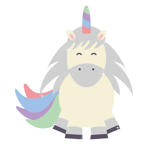 Karakter unicorn peri yang lucu - Stok Vektor
