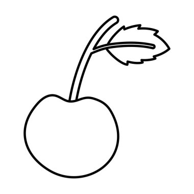 Yaprakları tasarımı ile izole kiraz meyve