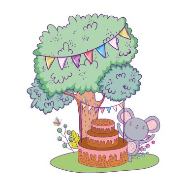 alanında tatlı pasta ile fare