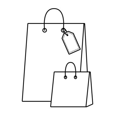 Alışveriş poşeti ikon vektör illüstrasyonu