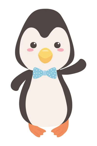 Dibujos animados de pingüino con diseño de pajarita — Vector de stock