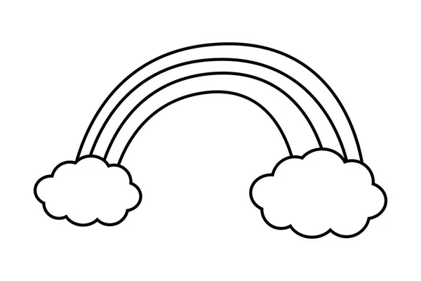 Радуга с векторной иллюстрацией облаков — стоковый вектор
