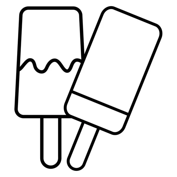 Délicieuse crème glacée avec bâton — Image vectorielle