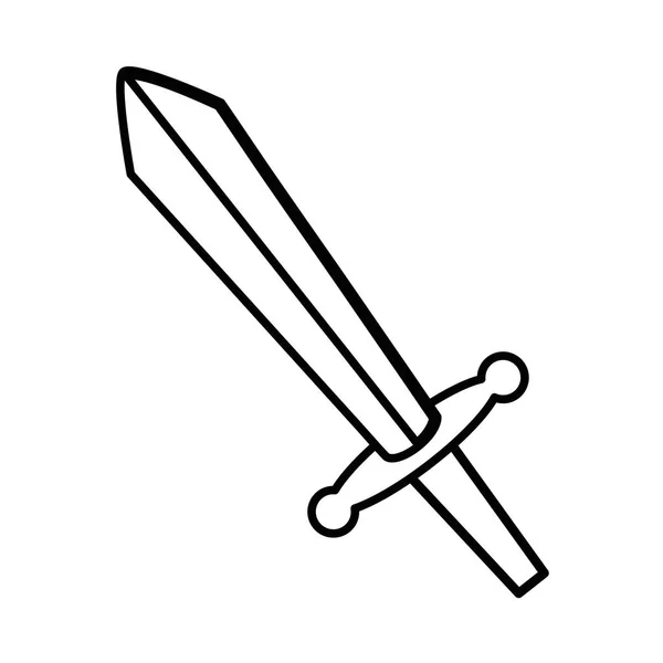 İzole ortaçağ kılıç tasarım vektör illüstrasyon — Stok Vektör