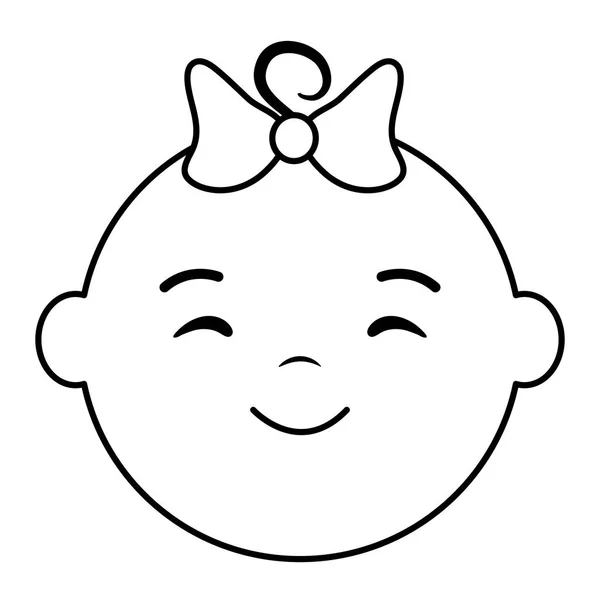Mignonne petite fille personnage tête de bébé — Image vectorielle