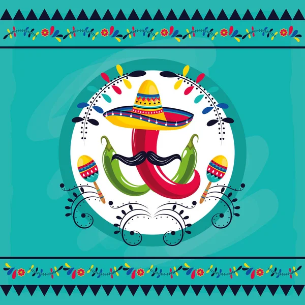 Μεξικού τον πολιτισμό κινούμενων σχεδίων — Διανυσματικό Αρχείο