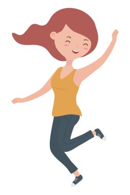 Genç kız karikatür tasarım vector Illustrator