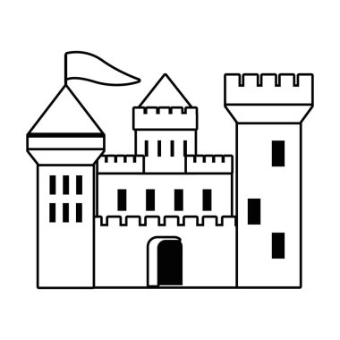 Flamanlar tasarım vektör illüstrasyon ile izole kale