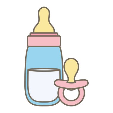 emzik ile bebek şişesi sütü