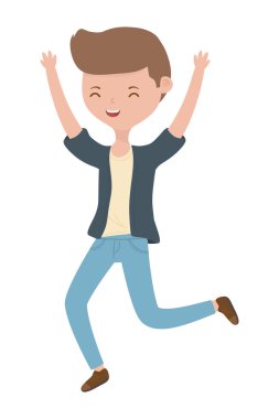 Genç çocuk karikatür tasarım vector Illustrator
