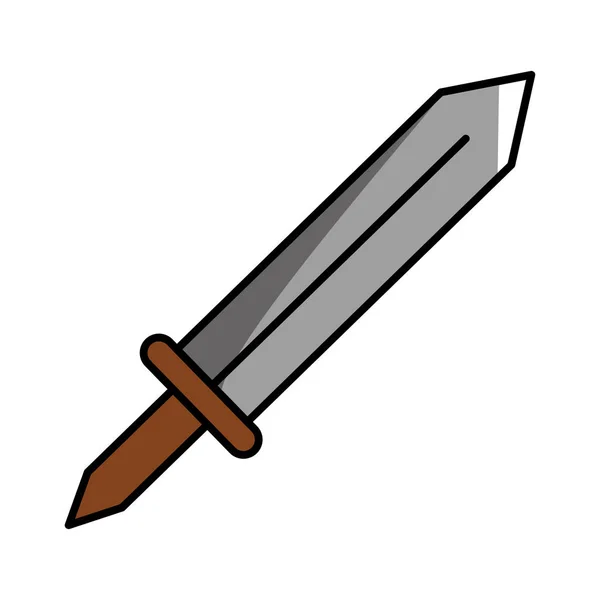 Isolada espada medieval desenho vetor ilustração — Vetor de Stock