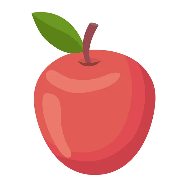 Fruit de pomme isolé avec illustration vectorielle de conception de feuille — Image vectorielle