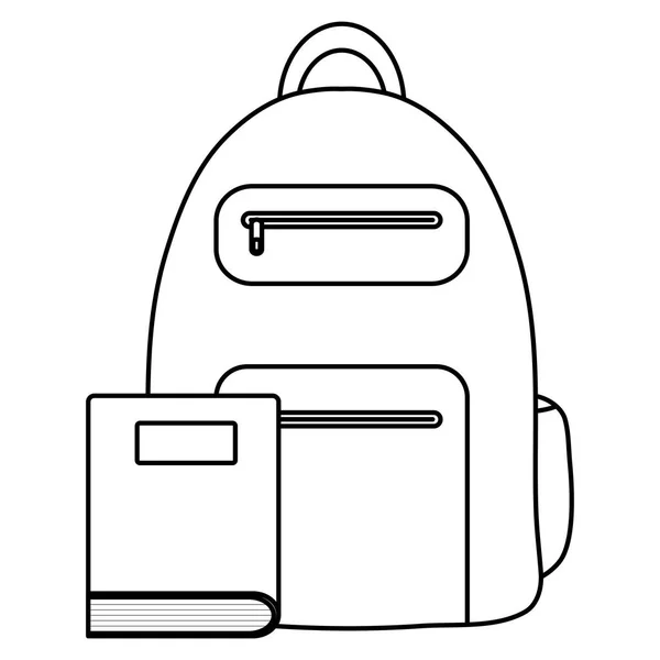 Σχολή βιβλίων κειμένου με σχολική τσάντα — Διανυσματικό Αρχείο