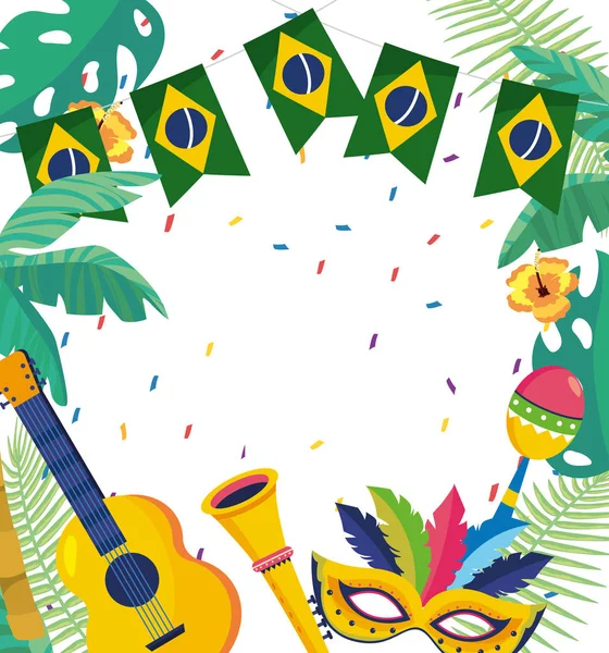 Festa de carnaval brasil — Vetor de Stock