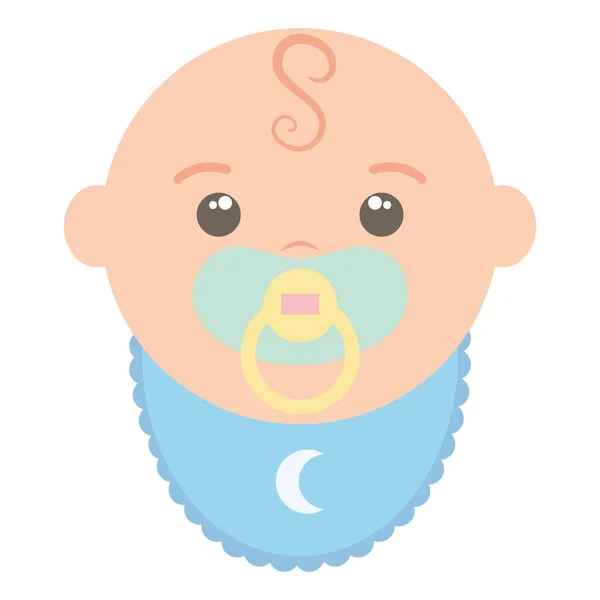 젖꼭지와 귀여운 작은 아기 소년 — 스톡 벡터