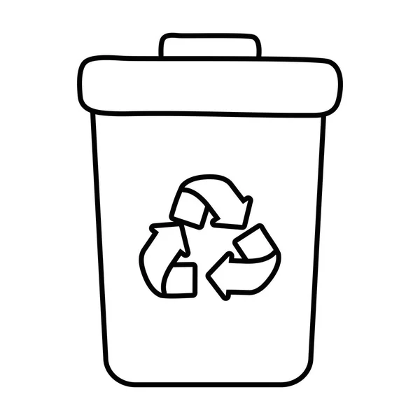 Isolated trash with top design — Stock Vector