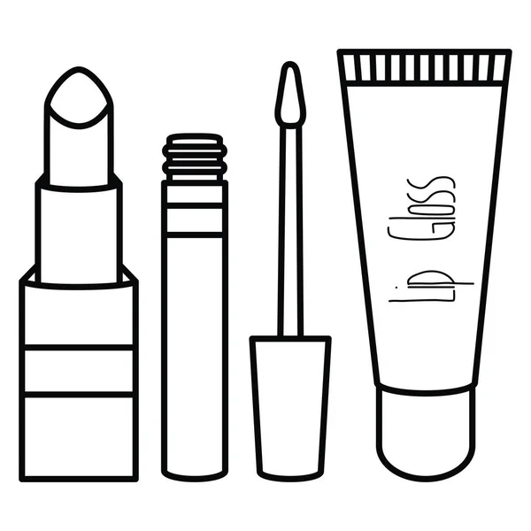 Conjunto de maquillaje accesorios dibujo — Vector de stock