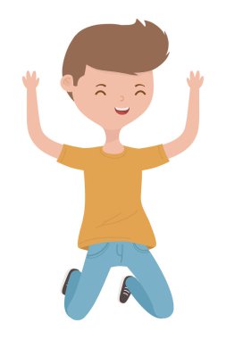 Genç çocuk karikatür tasarım vector Illustrator
