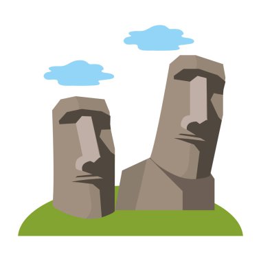 Moai statue of easter island design clipart