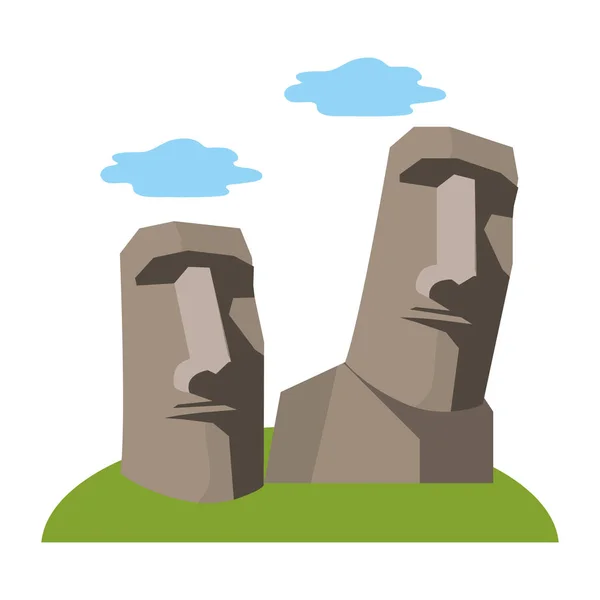 Moai na ilha de páscoa escultura em pedra de desenho vetorial isolado