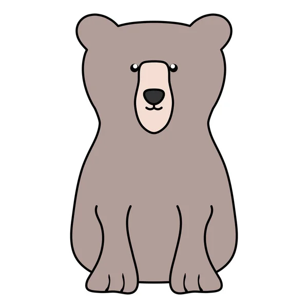 Urso bonito personagem animal grizzly — Vetor de Stock
