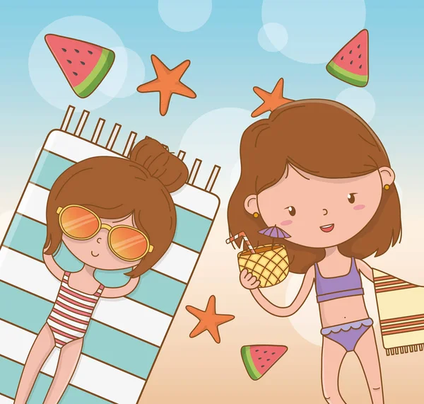 plaj sahnesinde genç kız