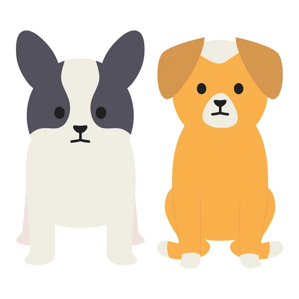 Petits chiens adorables mascottes personnages — Image vectorielle