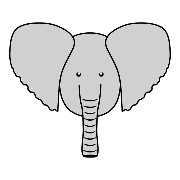 Bonito elefante floresta animal caráter —  Vetores de Stock