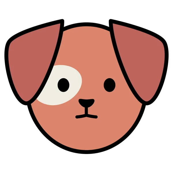 Piccolo cane adorabile personaggio della testa della mascotte — Vettoriale Stock