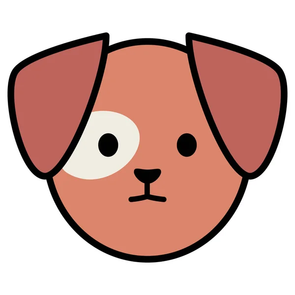 Pequeño perro adorable mascota cabeza carácter — Vector de stock