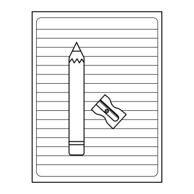 kalem ve kalemtıraş ile dizüstü kağıt levha