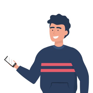 Akıllı telefon tasarımı ile avatar adam