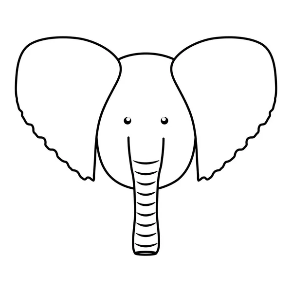 Mignon éléphant bois caractère animal — Image vectorielle