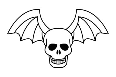 İzole kafatası kafa tasarım vektör illüstrasyon