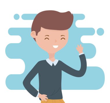 mutlu genç adam kutlamak karakter