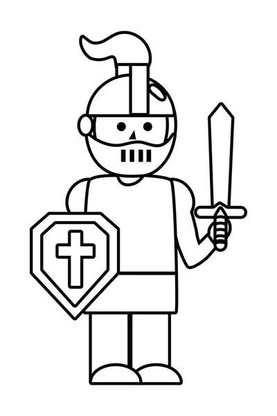 孤立的中世纪骑士设计载体插图 — 图库矢量图片