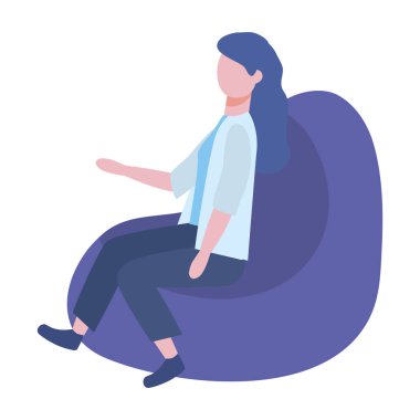 İş kadını avatar karikatür tasarım vector Illustrator