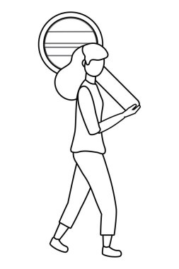 Businesswoman avatar karikatür tasarım vektör illüstrasyon