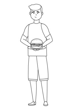 Erkek karikatür piknik tasarımı