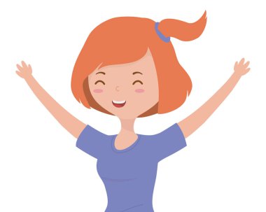 Genç kız karikatür tasarım vector Illustrator