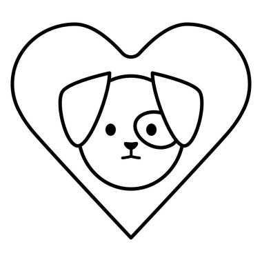 kalp küçük köpek güzel maskot kafası