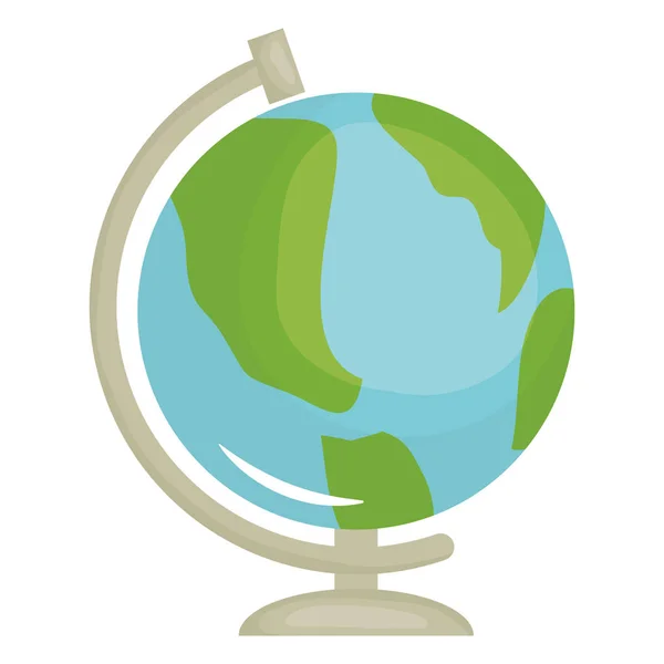 Weltkarte Planet Bildung Symbol — Stockvektor