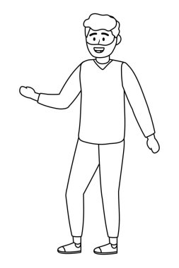 İzole adam tasarım vektör çizme