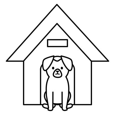 küçük köpek ahşap ev ile çok güzel