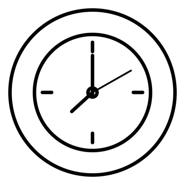 Time clock wall isolated icon — Stock Vector