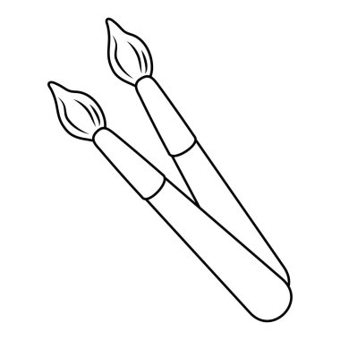 İzole boya fırça tasarım vektör Illustrator