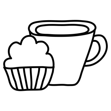 kahve bardağı ile tatlı cupcake pasta