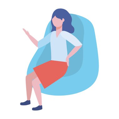 İş kadını avatar karikatür tasarım vector Illustrator