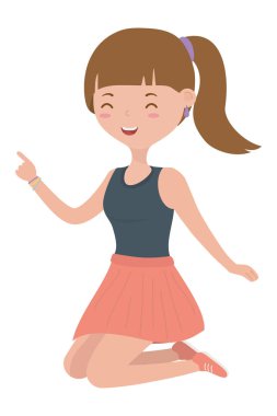 Genç kız karikatür tasarım vector Illustrator