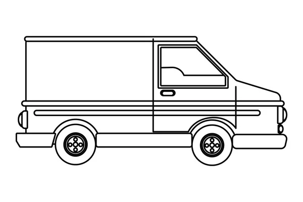 Transporte van veículo carro desenhos animados —  Vetores de Stock